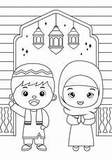 Eid Mubarak Coloring Pages For Toddlears  Lembar Mewarnai Kartu Flash sketch template