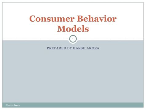 Consumer behavior models