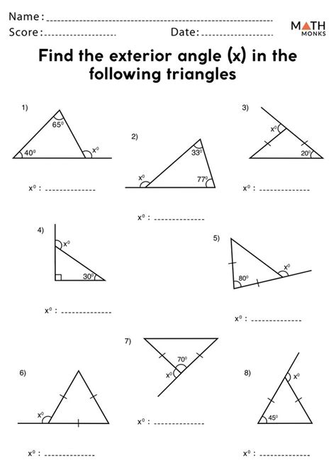 Angles In A Triangle Worksheets - Math Monks 2BF | Triangle worksheet, Triangle math, Triangle ...