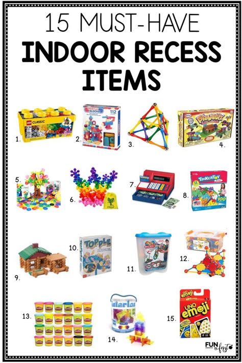 15 Must-Have Indoor Recess Items | Indoor recess, Indoor recess activities, Recess activities