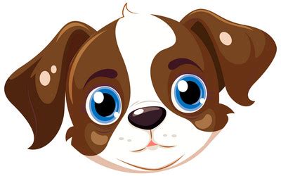 Cheerful dog face in cartoon style Royalty Free Vector Image