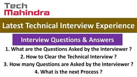 Tech Mahindra Latest Technical Interview Experience for Freshers - Interview Questions & Answers ...