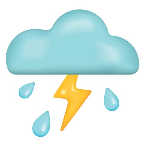 Cloud with lightning and rain emoji icon. Thundershowers cloudy day ...