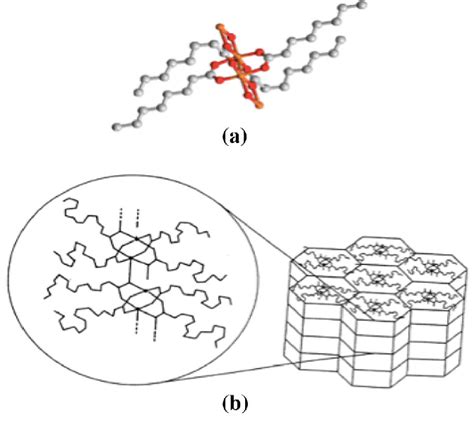 Crystal structure of copper(II) octanoate (a) [83] and molecular for ...