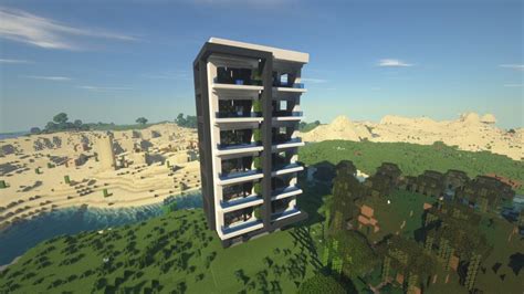 Modern 6-story Apartment with Working Elevator Minecraft Map