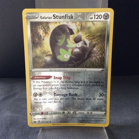 Galarian Stunfisk - Sword & Shield (Base Set) - 132/202 - Reverse Holo - English - Mint | TCGX