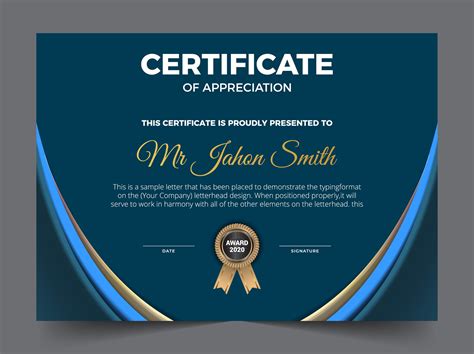 🤵🏿 ️ Free Certificate Of Appreciation Award Template – GraphicsFamily