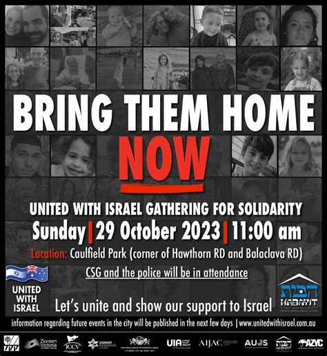 Bring them home now: Rally this weekend - Zionist Federation of Australia