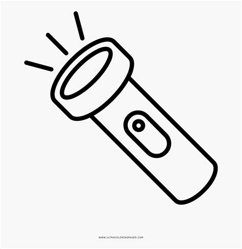 Flashlight Coloring Page - Line Art , Free Transparent Clipart - ClipartKey