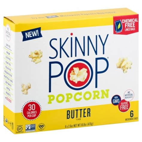 Skinny Pop® Butter Flavor Popcorn, 6 bags / 2.8 oz - Kroger