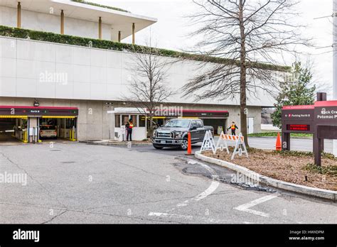 Washington DC, USA - March 20, 2017: Kennedy Center sign with parking ...