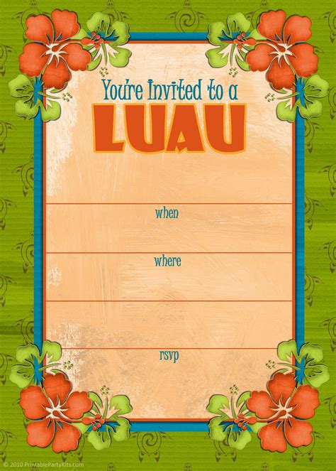 9 Best Images of Free Printable Luau Flyers - Free Printable Luau ...