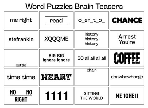 Free Printable Brain Teasers With Answers | Printablee | Word puzzles ...