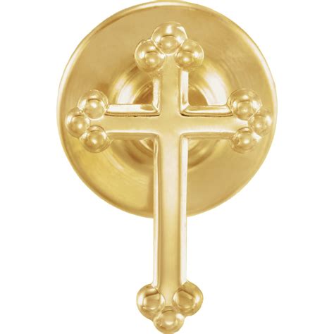 14K Gold Cross Lapel Pin