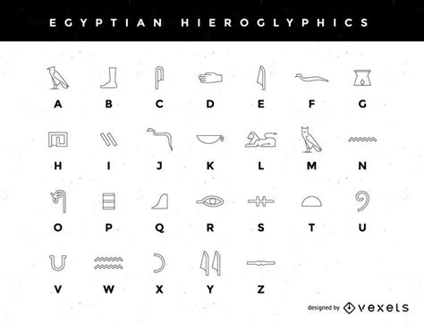 A Stylized Egyptian Hieroglyphic Alphabet - Vector Download