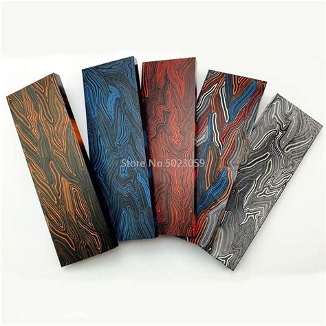 G10 Micarta Template Board Sheet Black/Red/Orange/Blue Damascus Canvas ...