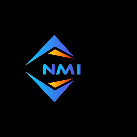 NMI abstract technology logo design on Black background. NMI creative ...