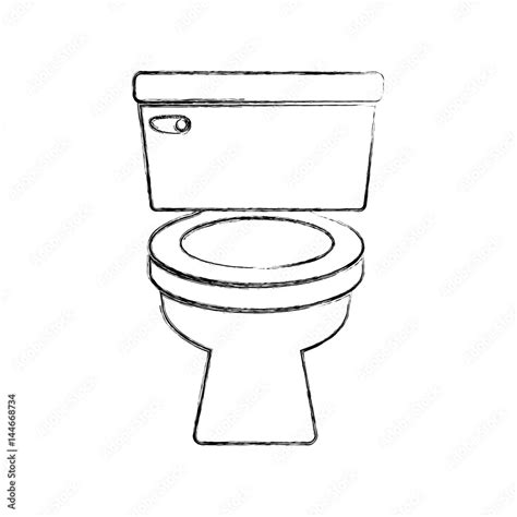 sketch silhouette of toilet front view icon vector illustration Stock ...