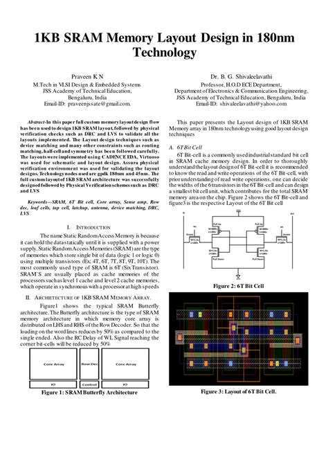 (PDF) SRAM Memory Layout Design in 180nm Technology