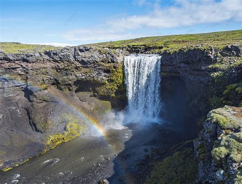 Rainbow Waterfall On Fimmvorduhals Trail In South Iceland Photo ...