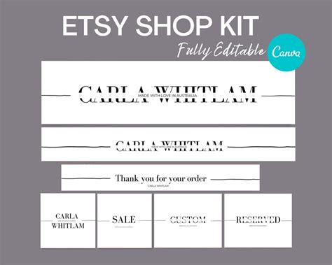 Etsy Banner, Minimalist Design, Instant Download Template, Editable, Etsy Branding Kit, Etsy ...