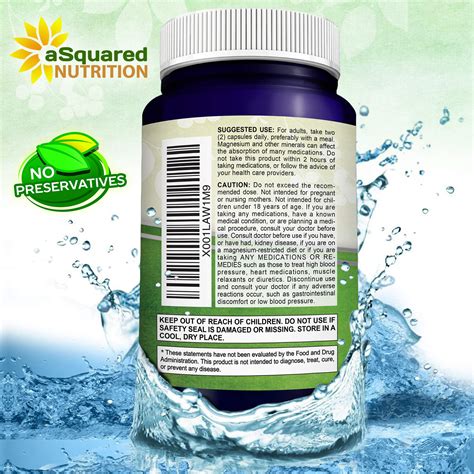 Magnesium Citrate 833mg Supplement - 200 Veggie Capsules - Max Strength Vegan Mag Citrate Powder ...