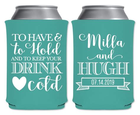 Adorable personalized wedding koozies. Super cute and creative wedding ...