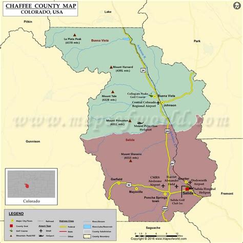 Chaffee County Map, Colorado | Map of Chaffee County, CO