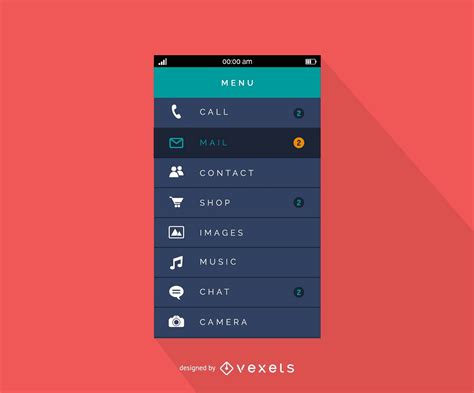 Mobile Menu Interface Design Vector Download