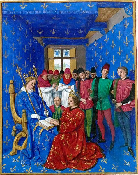 Hommage d Édouard Ier à Philippe le Bel - Grandes Chroniques de France (Jean Fouquet ...