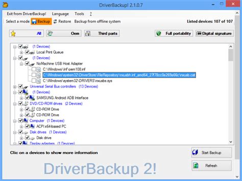 View, back up and restore PC drivers with DriverBackup!