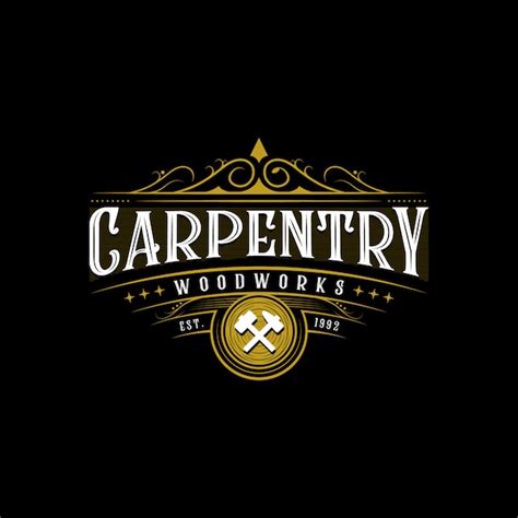 Premium Vector | Vintage carpentry woodwork premium logo design ...