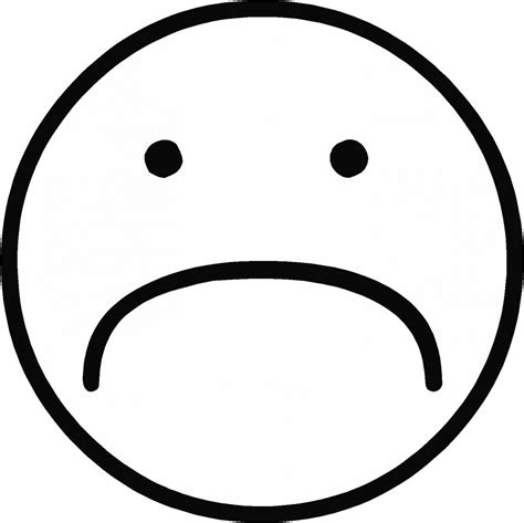 Sad Face Emoji Clipart Black And White - Clipart