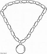 Necklace With Gem coloring Page sketch template