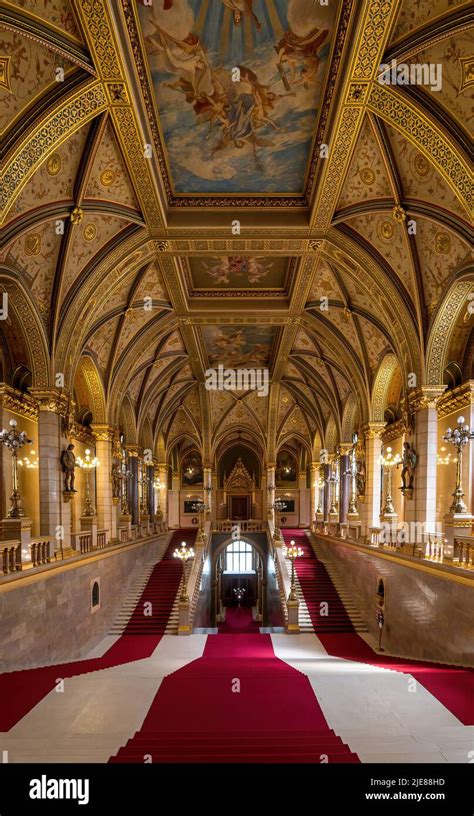 Budapest, Hungary. Interior of the Hungarian Parliament building Stock ...