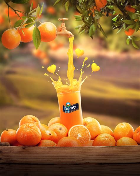 Advertising Design Idea Domty Orange Juice - Full Image