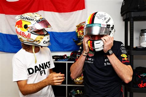 Sebastian Vettel and Max Verstappen helmet swap at the Abu Dhabi GP ...