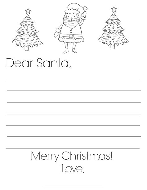 Free Printable Dear Santa Letters for Kids to Enjoy