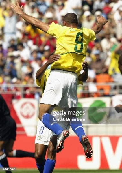 Ronaldo of Brazil celebrates scoring during the Group C match of the ...