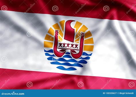 French Polynesia Colorful Waving and Closeup Flag Illustration Stock ...