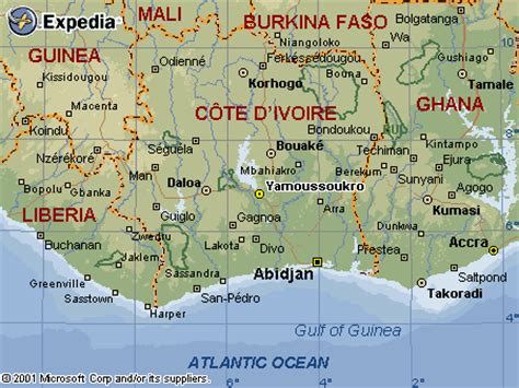 Maps of Cote d'Ivoire - Yamoussoukro