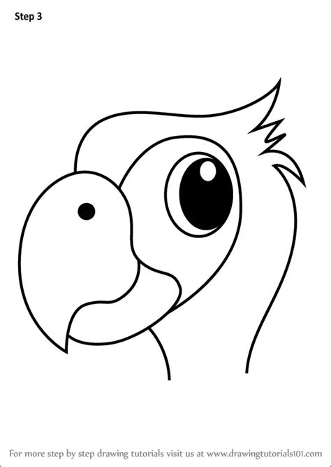 How to Draw a Parrot Face for Kids (Animal Faces for Kids) Step by Step | DrawingTutorials101.com