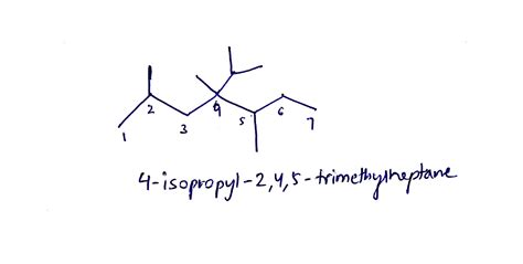 [Solved] Draw the structure of 4-isopropyl-2,4,5-trimethylheptane ...