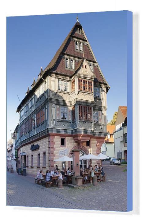 Print of Tavern in a half-timbered house, old town of Miltenberg ...