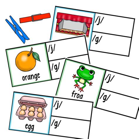 Hard and Soft G Sound Clip Cards - FREE Printable Phonics Activities