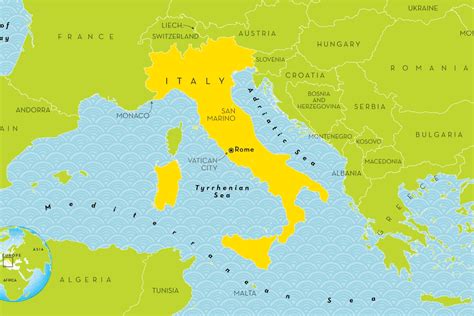 Italian Peninsula On World Map