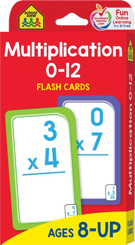 Multiplication Flash Cards Online 0-12 + Printables