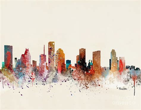 Houston Skyline Painting by Bri Buckley