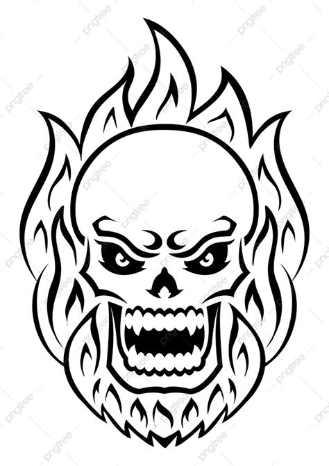 Angry Skull Clipart Hd PNG, Angry Skull With Fire, Angry Drawing, Skull Drawing, Fire Drawing ...