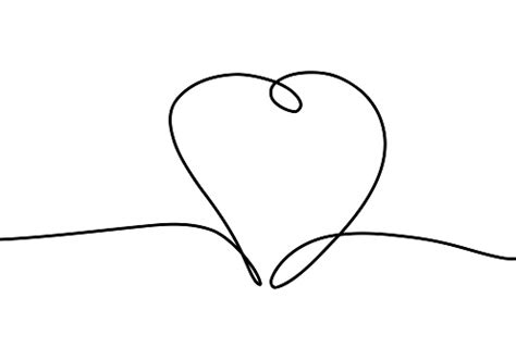 Continuous Line Drawing Of Doodle Heart Hand Drawn Symbol Vector Stok Vektör Sanatı & Animasyon ...